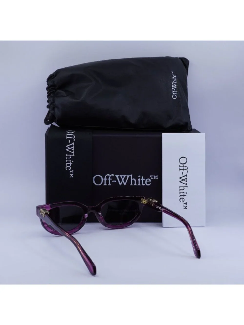 Off-White OERI13D SPARKS 3707 Cat Eye Sunglasses – Purple / Grey